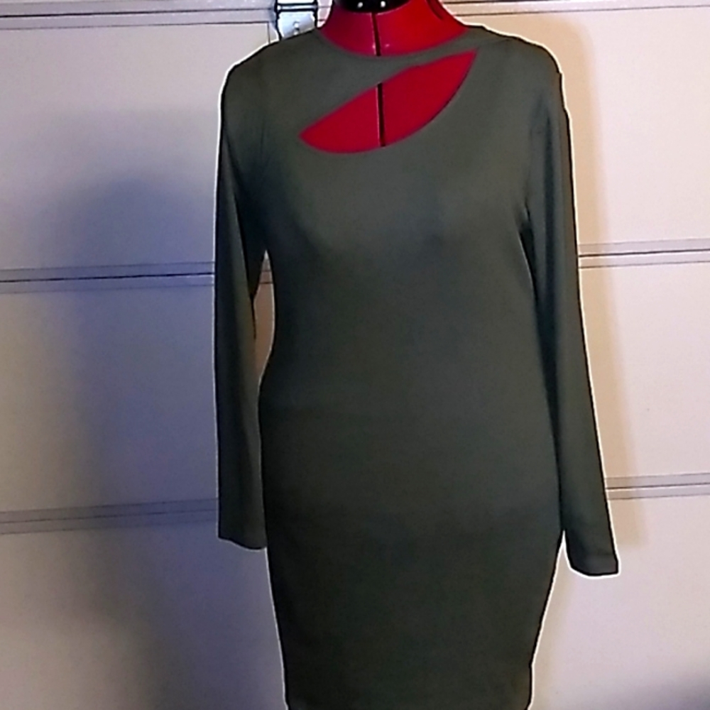 Wild Fable dress, XXL olive green, long sleeves